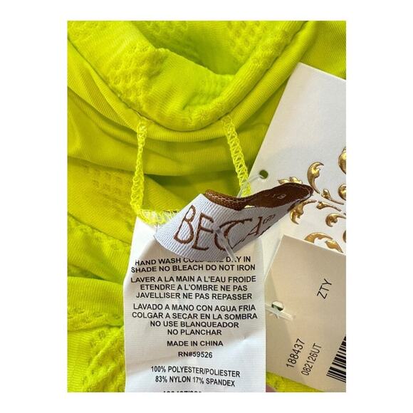 NEW BECCA by Rebecca Virtue Women’s Medium Prima Hipster Bottom Lime Green‎ NWT - Picture 5 of 5